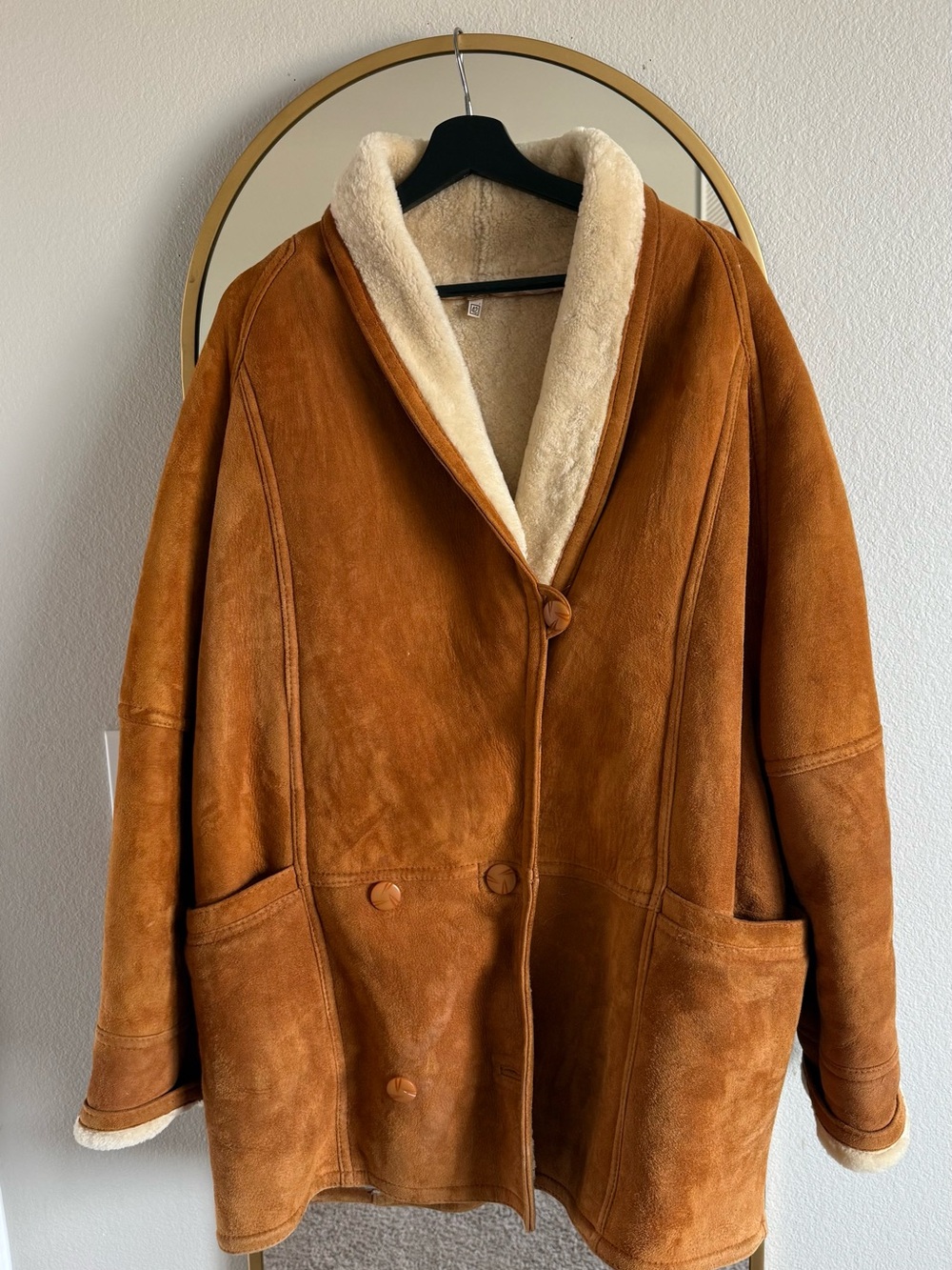 Vintage Brown Suede Shearling-Lined Leather Jacket